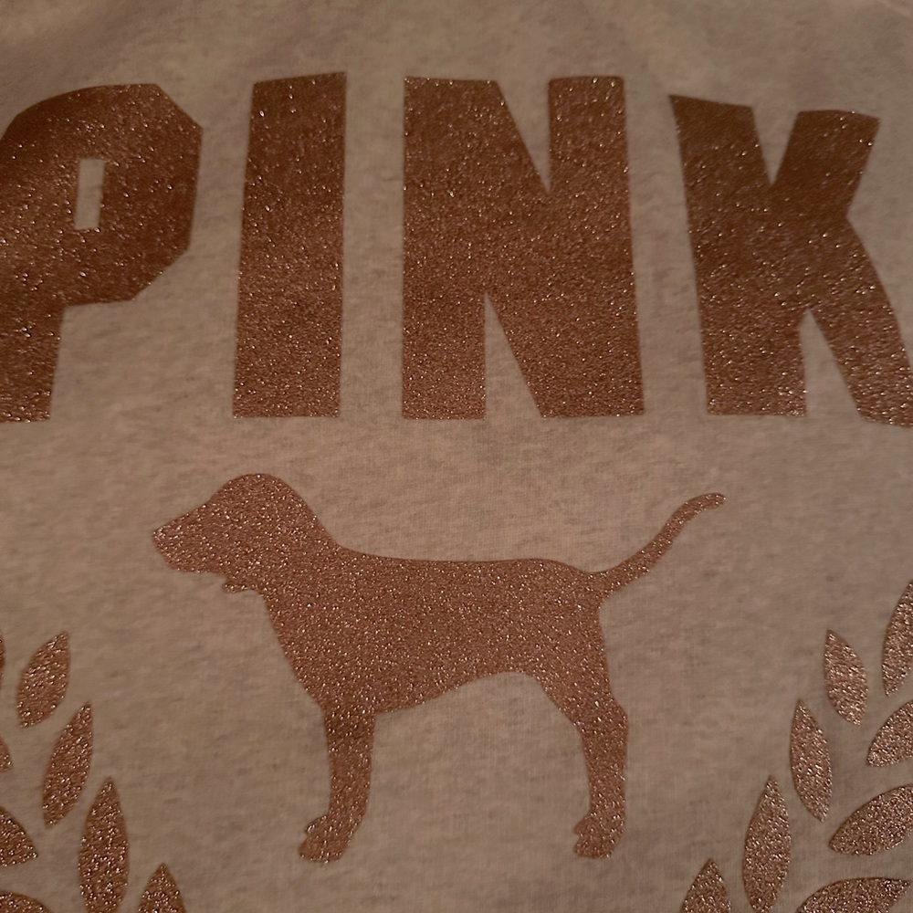 Victoria’s Secret PINK Medium Cowl Neck Rose Gold Sparkle Sweatshirt – Like New!